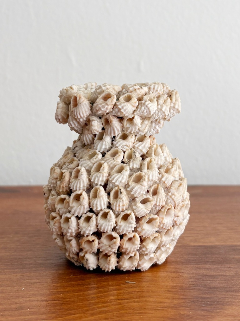 Vintage Petite seashell encrusted vase
